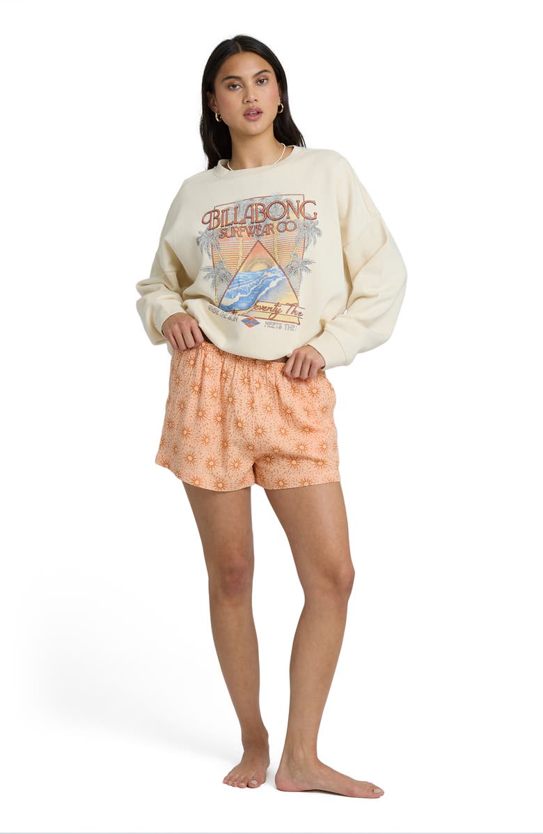 Billabong Sun Fade Print Shorts, Alternate, color, Light Peach