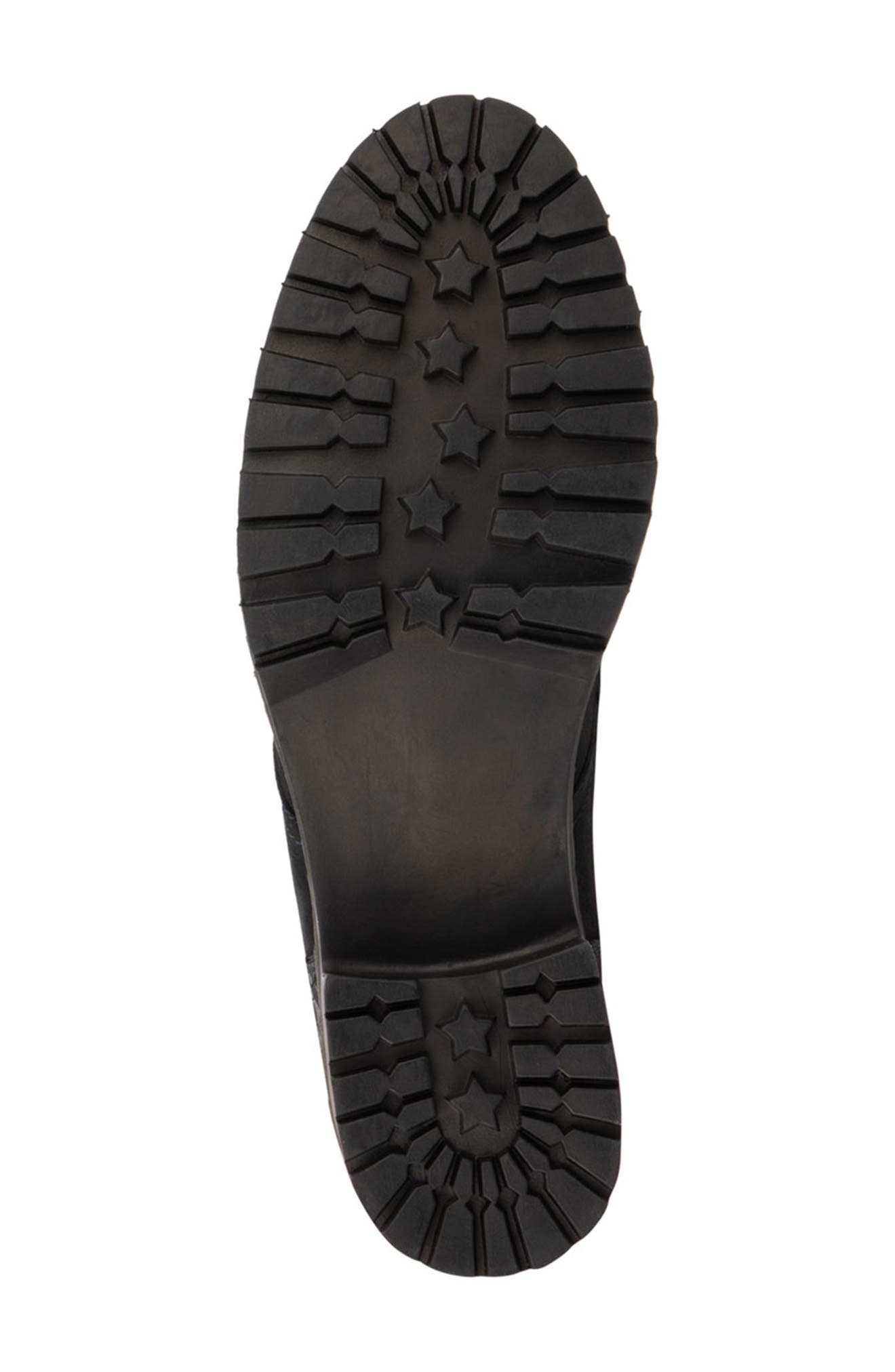 Henrietta Tall Leather Lace-Up Boot, Alternate, color, NAVY