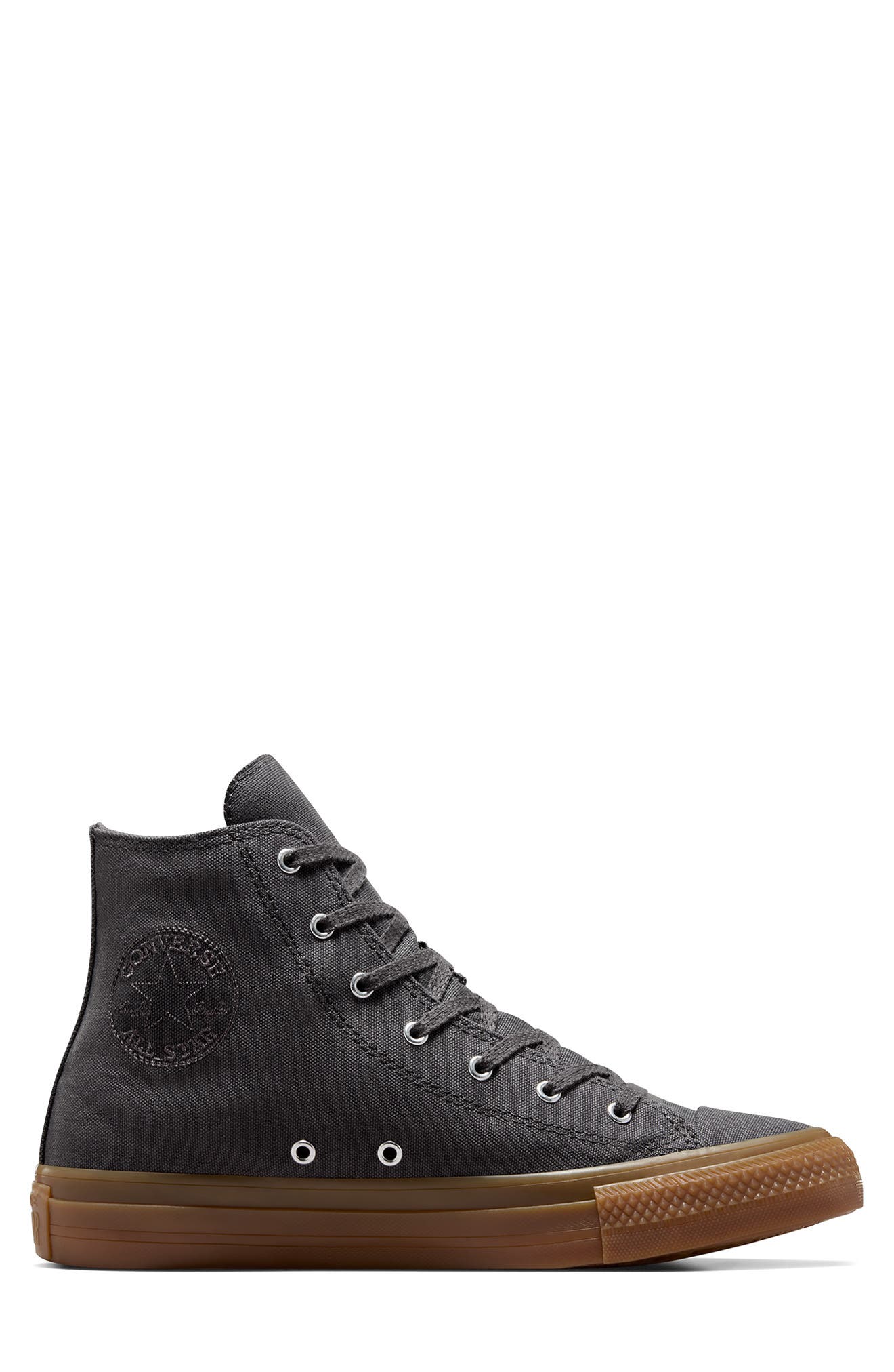 Gender Inclusive Chuck Taylor® All Star® High Top Sneaker, Alternate, color, DARK MATTER/DARK MATTER/GUM