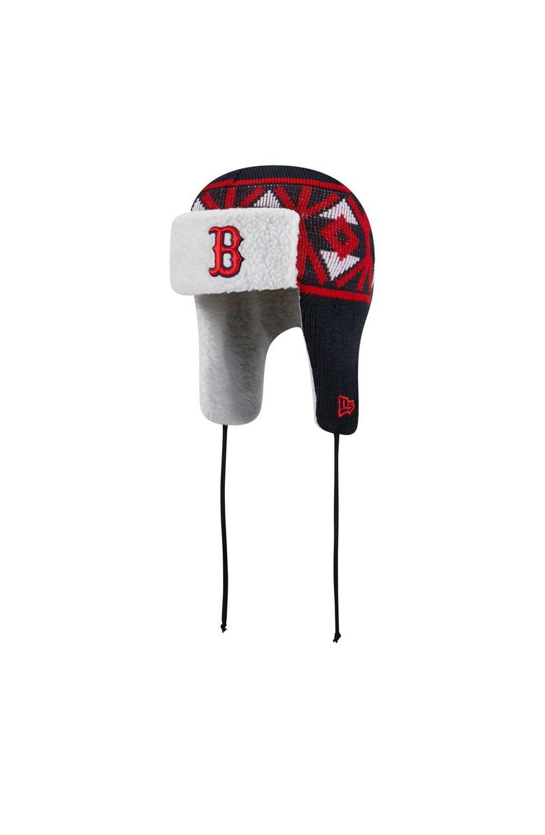 New Era Men's New Era Navy Boston Red Sox Knit Trapper Hat, Main, color, 