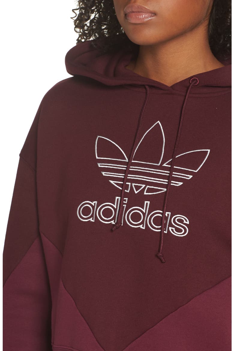Crop Hoodie, Alternate, color, MAROON