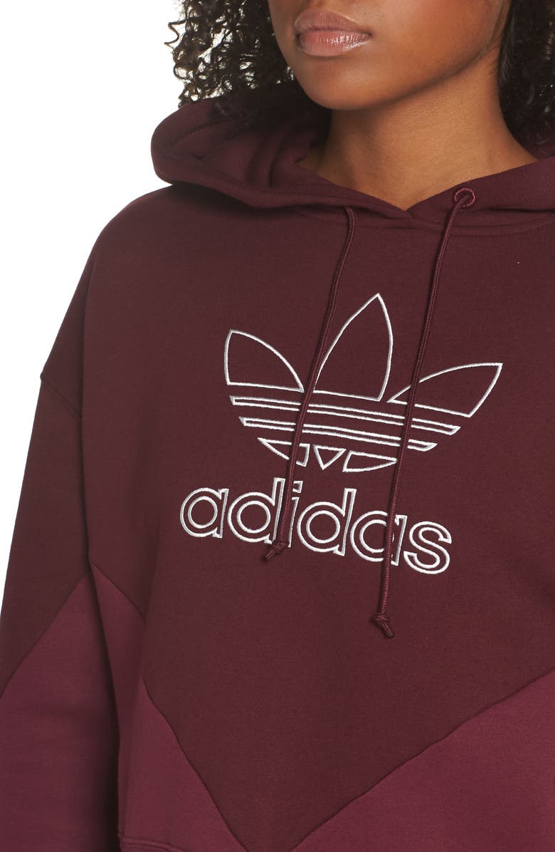 adidas Originals Crop Hoodie, Alternate, color, 