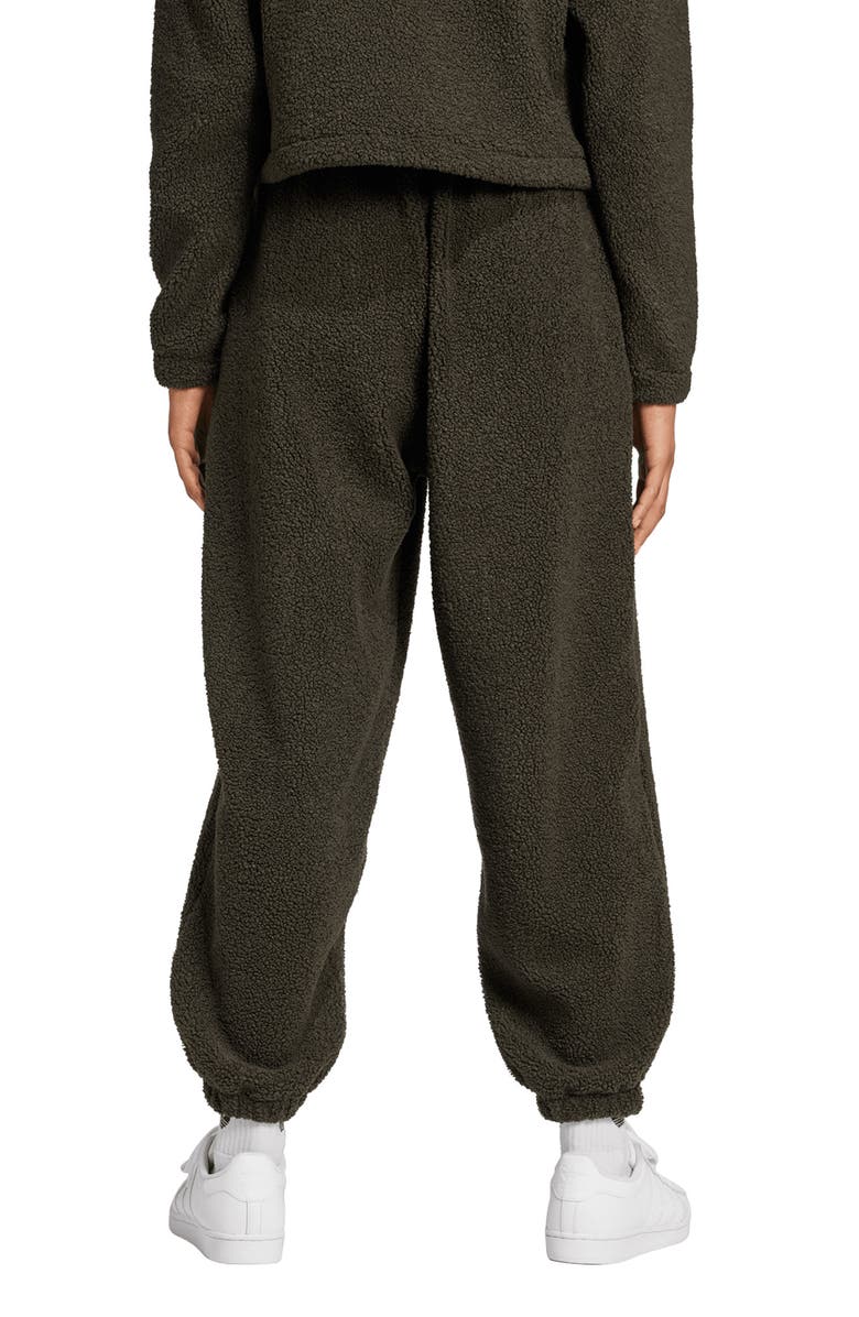 adidas Originals Recycled Polyester Teddy Fleece Track Pants, Alternate, color, Shadow Olive