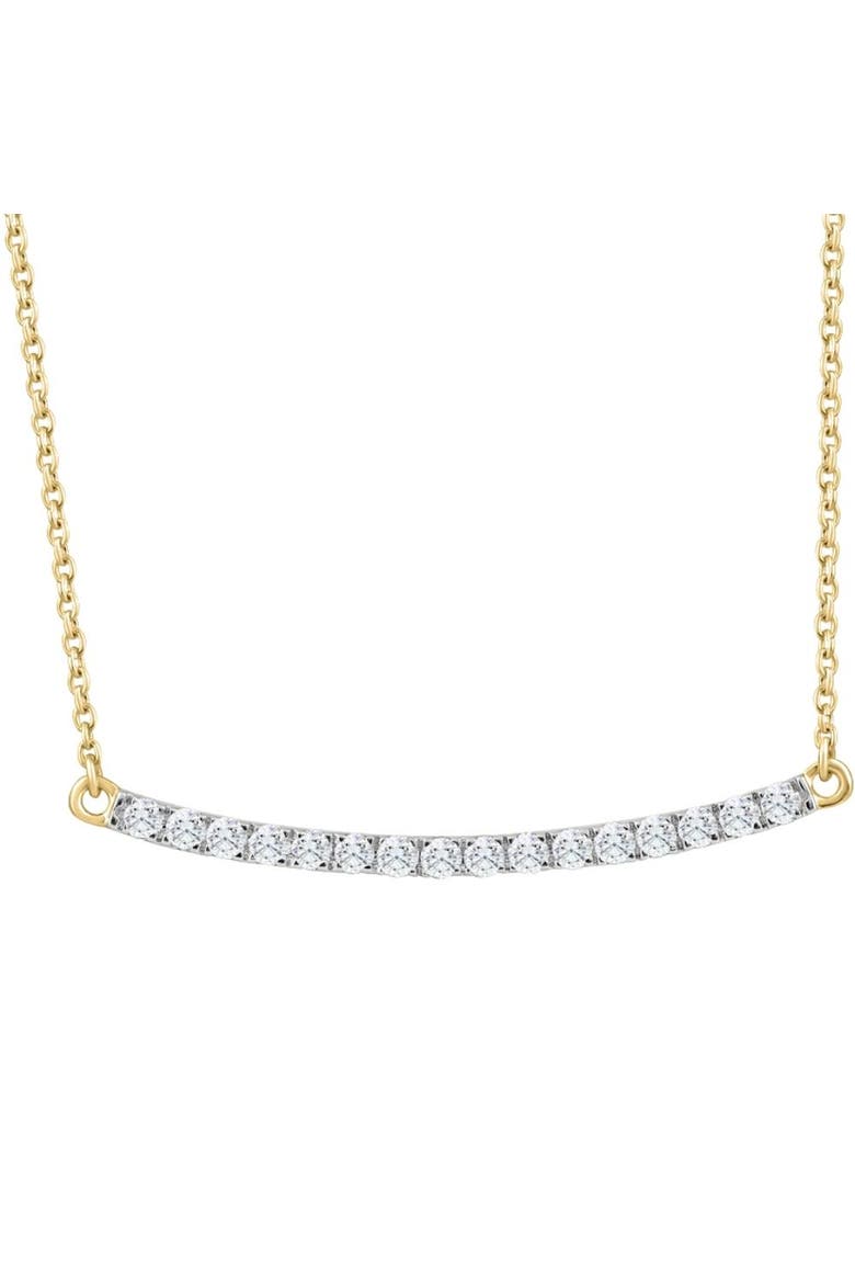 1/3Ct Diamond Bar Pendant 10k Gold Necklace Lab Grown 1 1/3", Main, color, 10k Yellow Gold