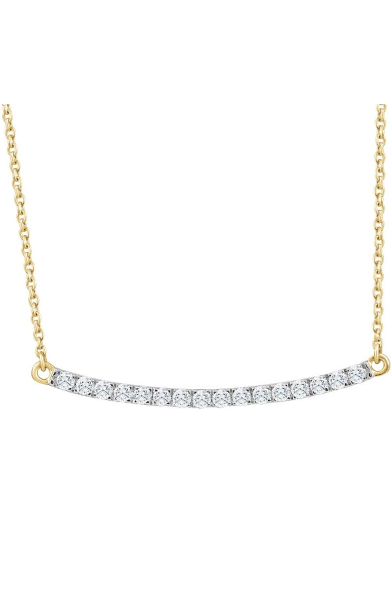 Bliss Diamond 1/3Ct Diamond Bar Pendant 10k Gold Necklace Lab Grown 1 1/3", Main, color, 10K Yellow Gold