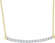 Bliss Diamond 1/3Ct Diamond Bar Pendant 10k Gold Necklace Lab Grown 1 1/3"