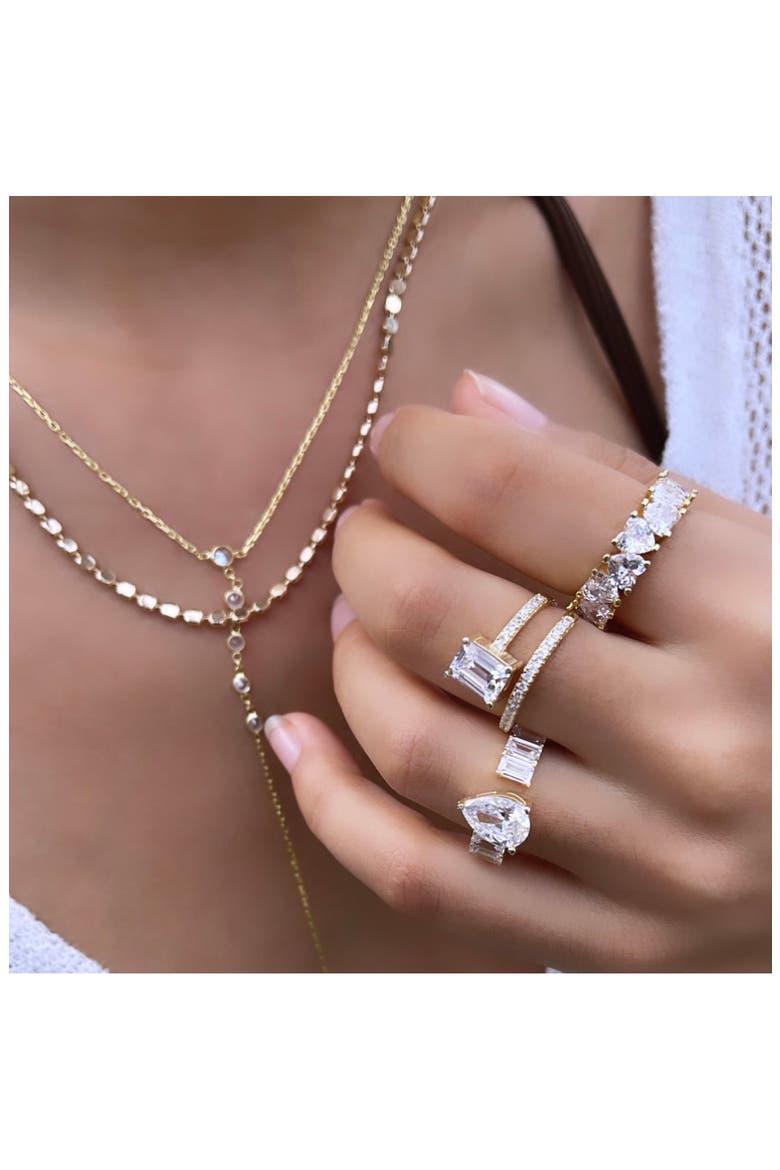 Cubic Zirconia Bypass Statement Ring, Alternate, color, SILVER/ WHITE
