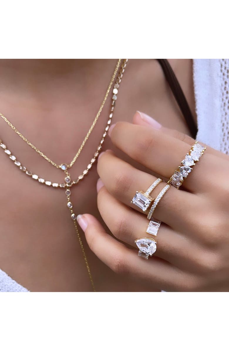 SHYMI Cubic Zirconia Bypass Statement Ring, Alternate, color, Silver/ White