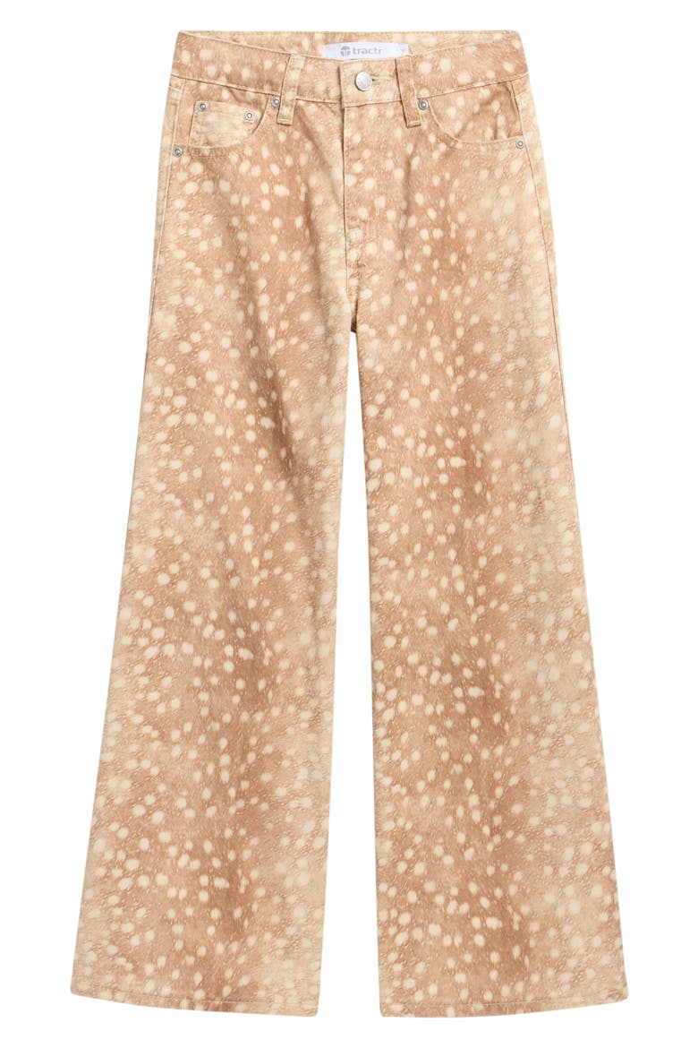 Kids' Fawn Print Wide Leg Jeans, Main, color, BROWN FAWN