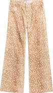Tractr Kids' Fawn Print Wide Leg Jeans