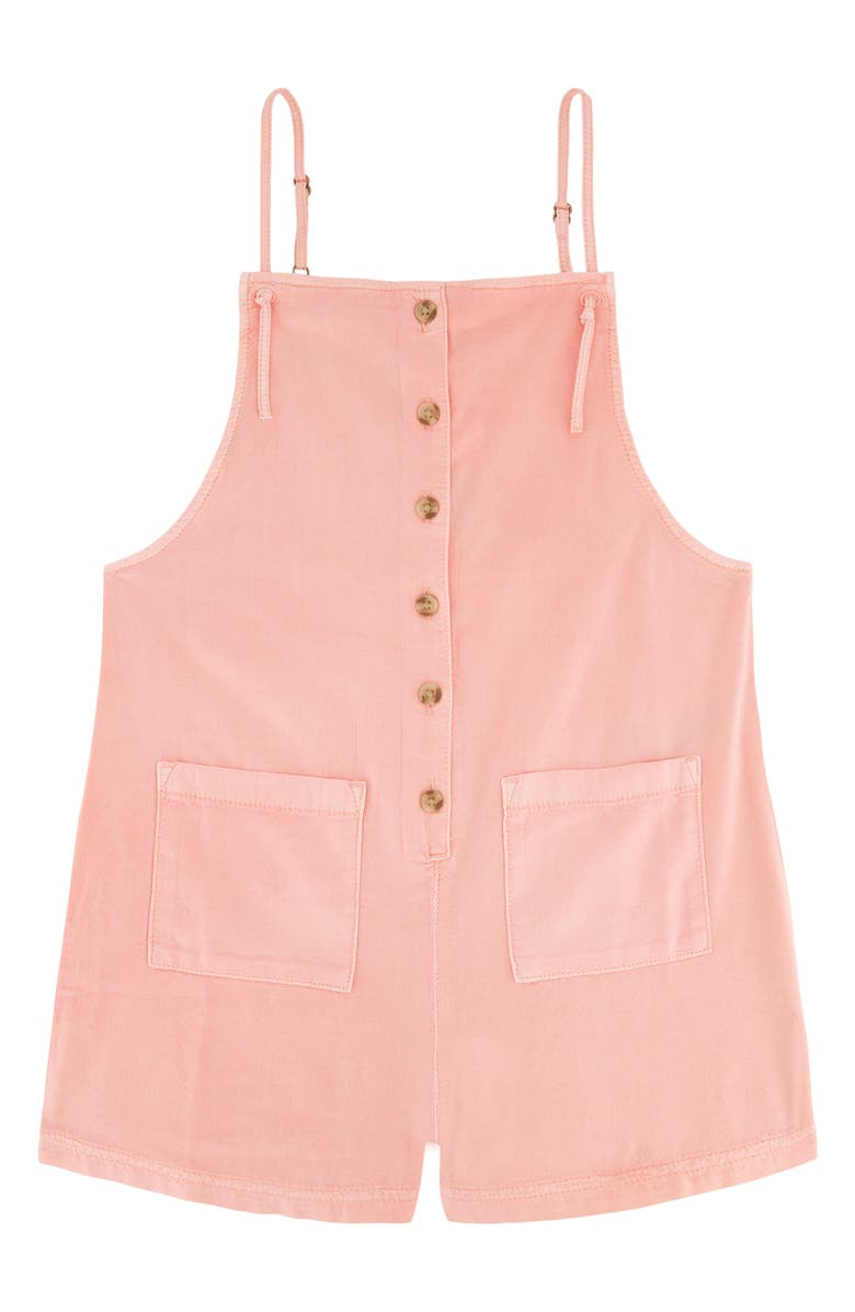 Billabong Kids' Wave Watch Jr. Cotton Blend Romper, Main, color, Apricot Blush