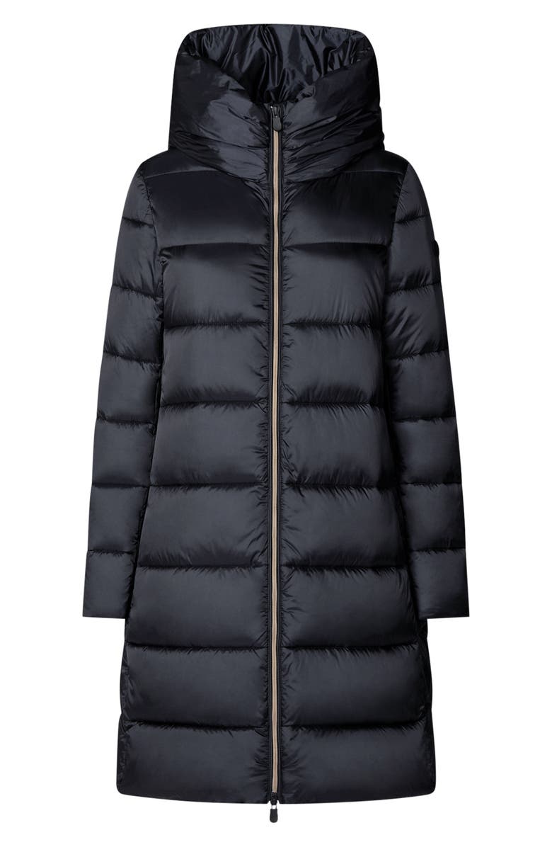 Save The Duck Lysa Quilted Hooded Longline Coat, Alternate, color,