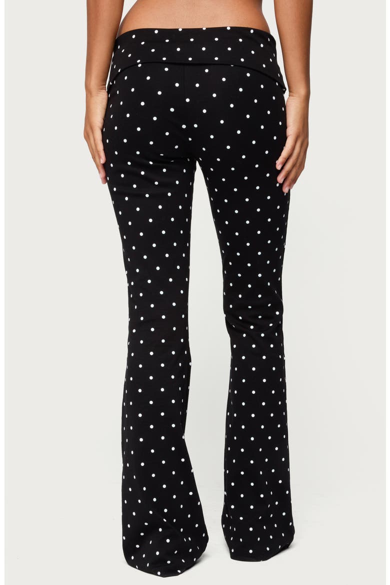 Daliya Polka Dot Flare Pants, Alternate, color, BLACK