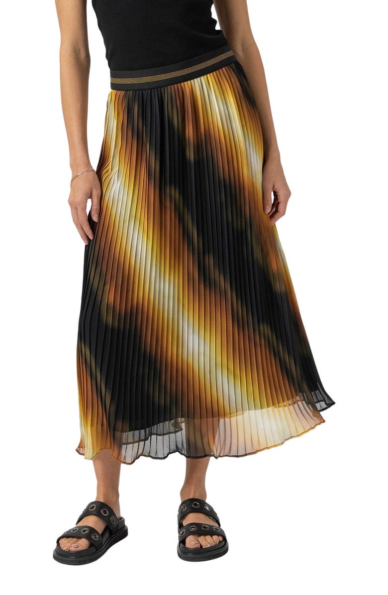 Saint + Sofia Aria Pleated Skirt, Alternate, color, Yellow Gradient