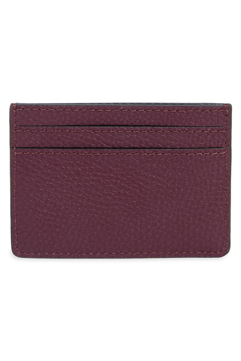 Leather Card Case, Alternate, color, DARK PLUM