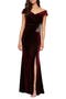 Embellished Off the Shoulder Velvet Gown