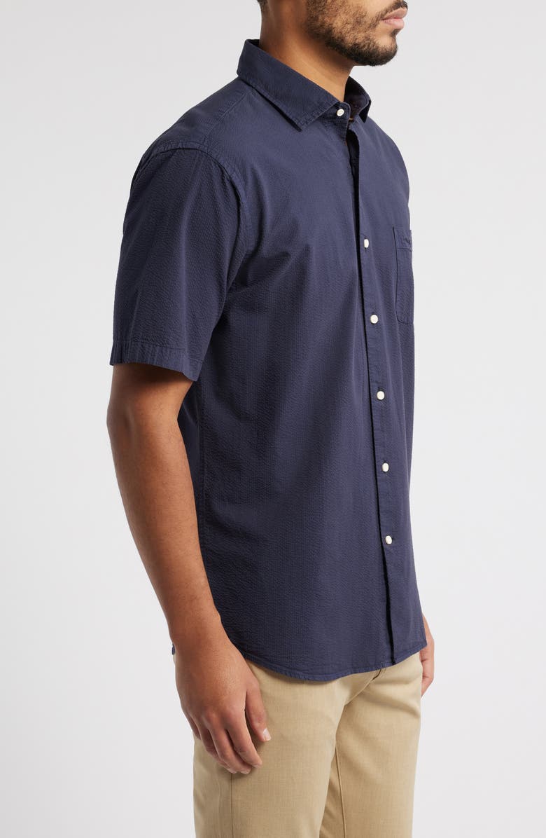 Peter Millar Seaward Short Sleeve Button-Up Shirt, Alternate, color, Navy