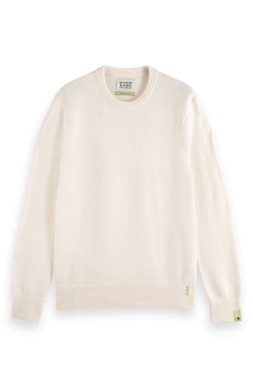 Scotch & Soda Soft Knit Crewneck Sweater In White