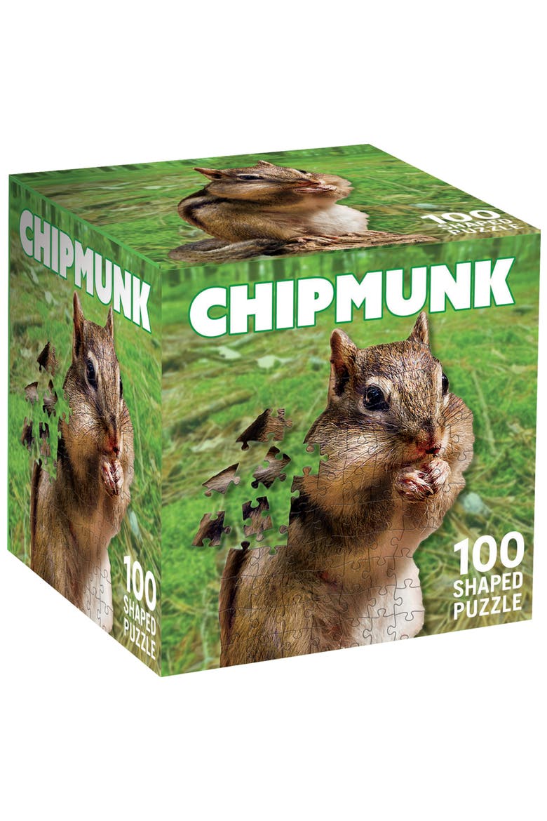 Chipmunk 100 Piece Shaped Jigsaw Puzzle, Main, color, Multicolor