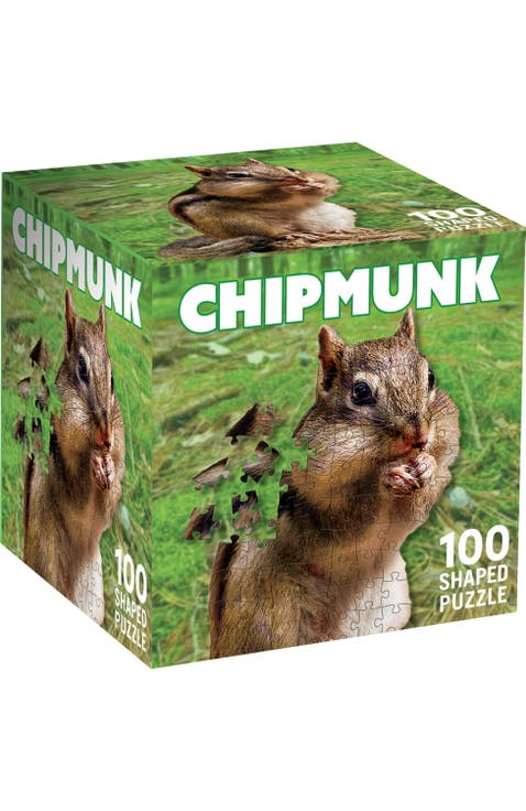 Chipmunk 100 Piece Shaped Jigsaw Puzzle