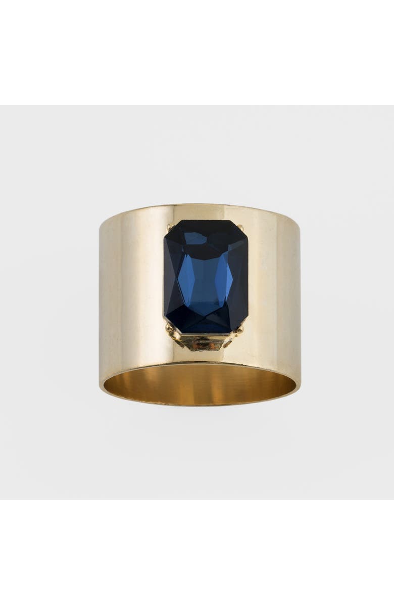Joanna Buchanan Single gem napkin rings, topaz, set of two, Alternate, color, Navy