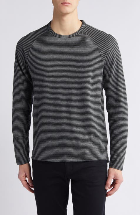 Stripe Raglan Sleeve Cotton T-Shirt