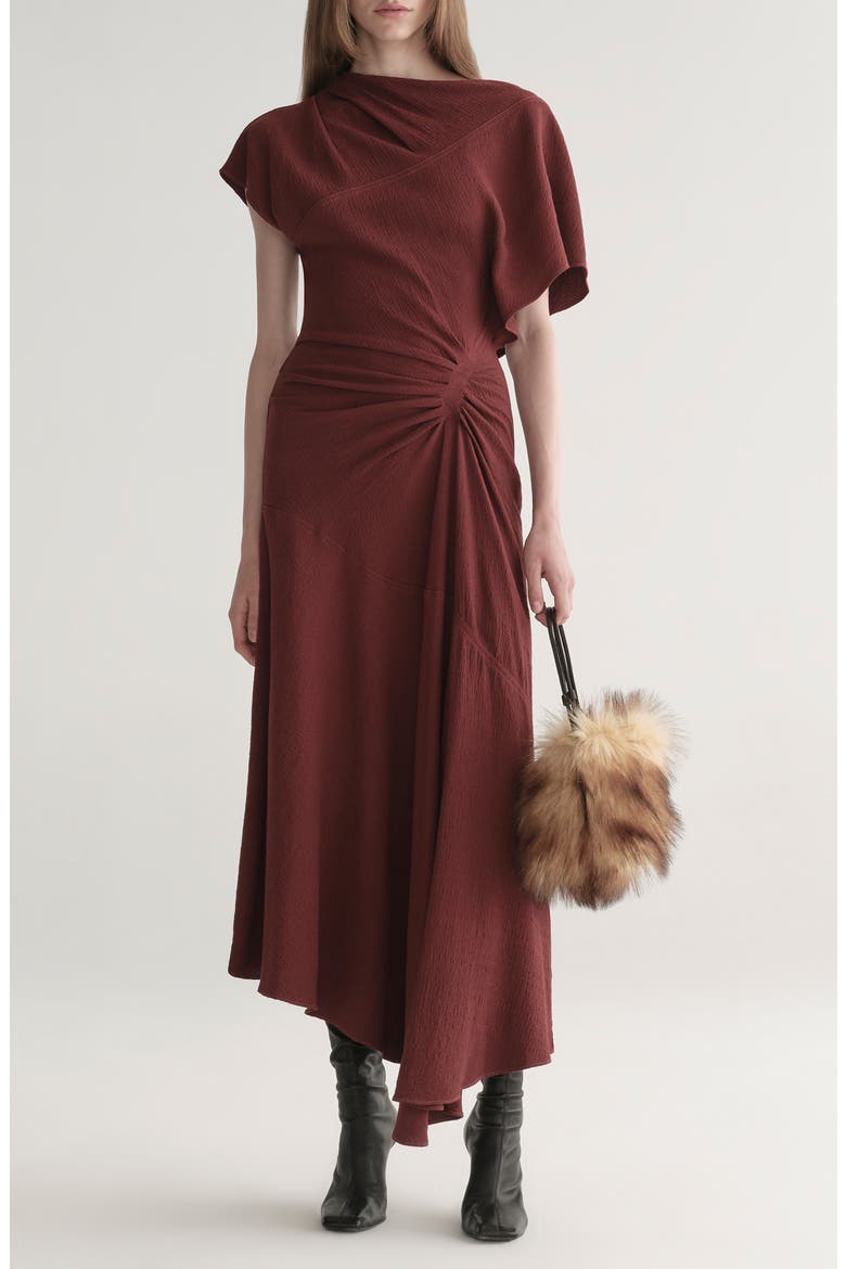 Dena Ruched Off the Shoulder Gown, Alternate, color, BLACK CHERRY