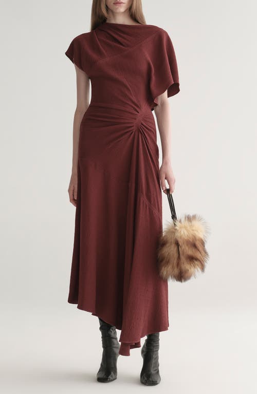 A.l.c . Dena Ruched Off The Shoulder Gown In Brown