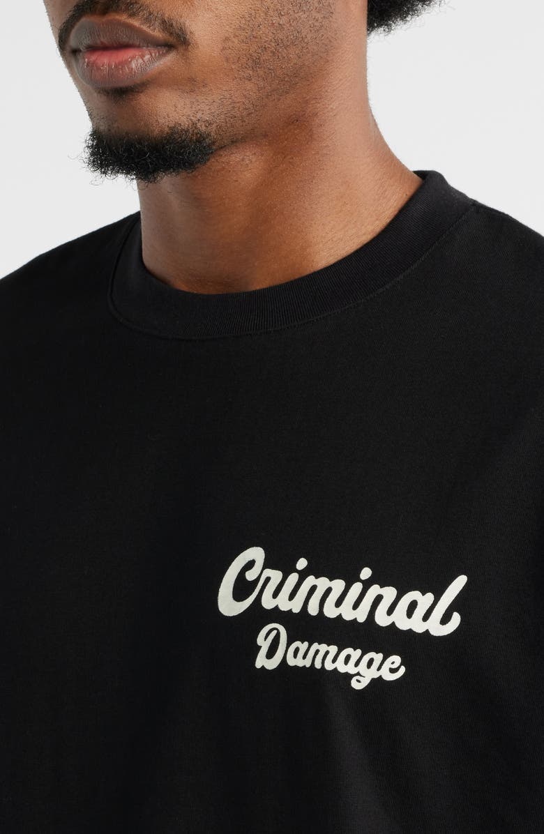 CRIMINAL DAMAGE Bennett Oversize Logo Graphic T-Shirt, Alternate, color, Black