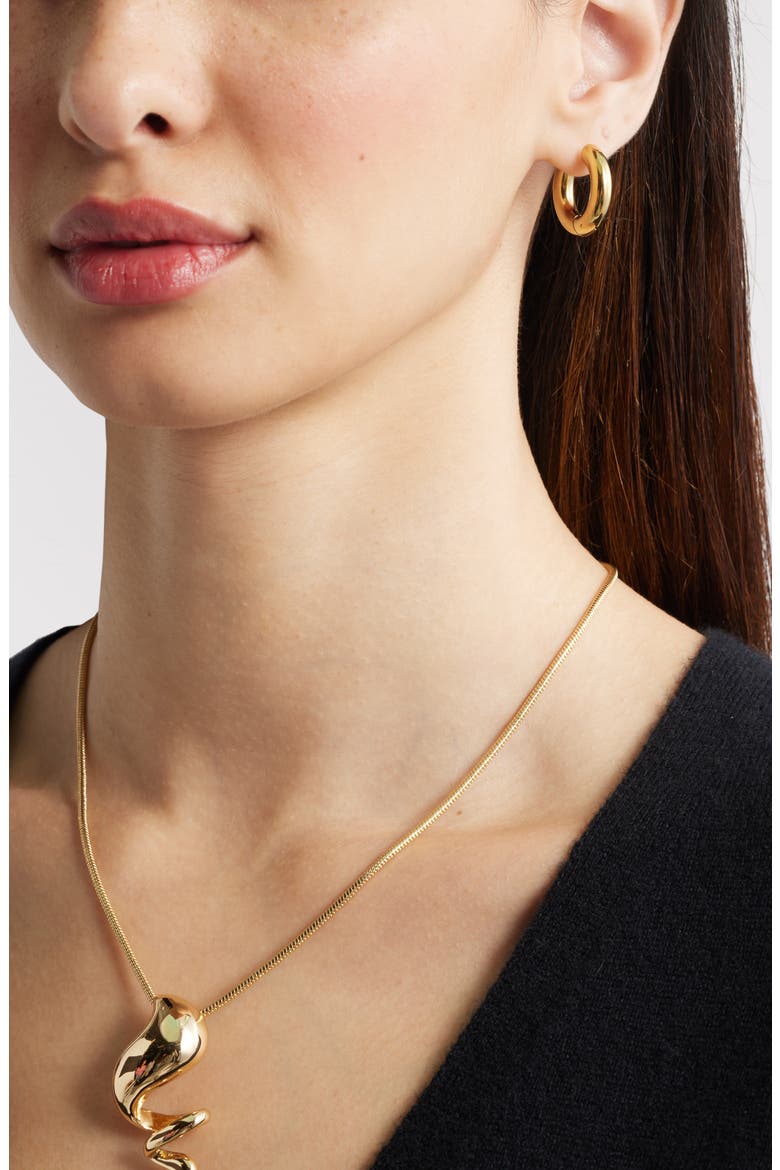 Waterproof Chubby Hoop Earrings, Alternate, color, GOLD