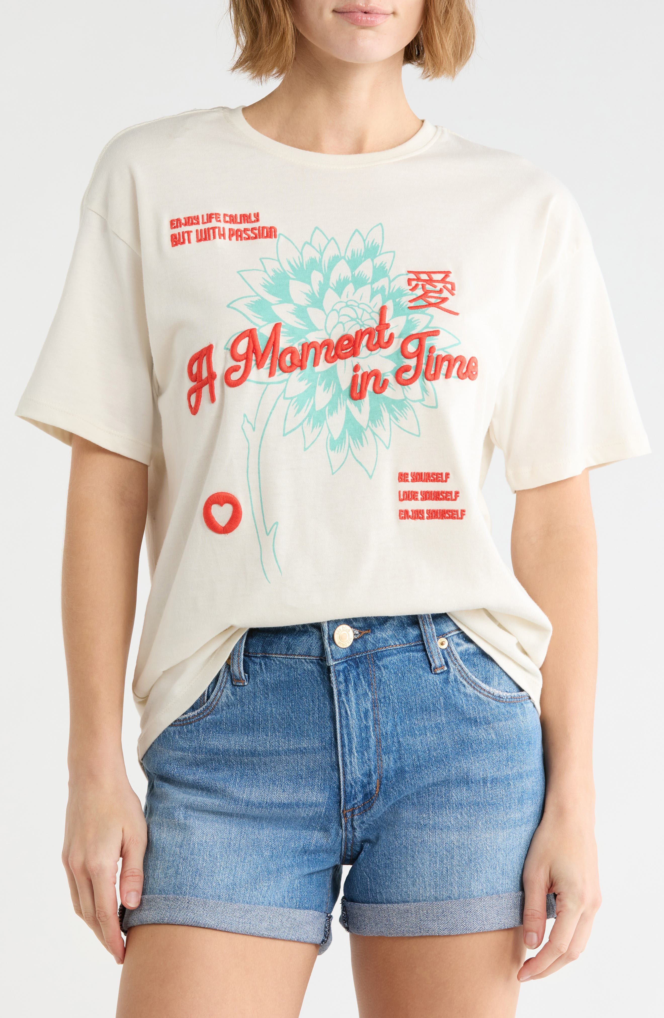 Azalea Graphic T-Shirt Cover-Up