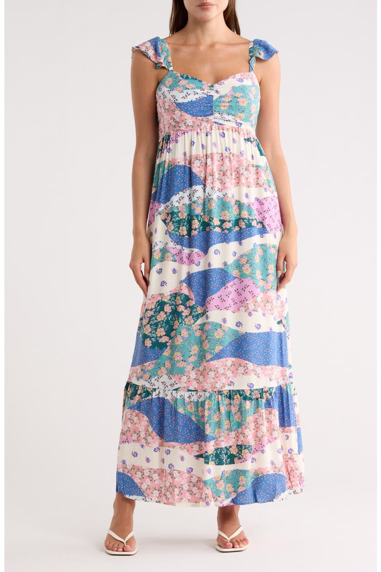 Sweetheart Maxi Dress, Main, color, IVORY/ JADE