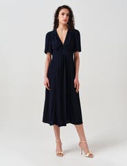 Ghost London Rosalie Angel Sleeve Crepe Midi Dress