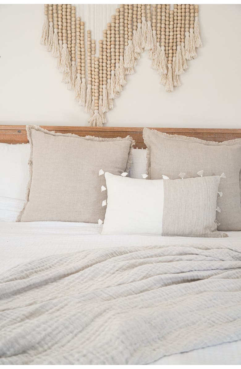 Anaya Tassels So Soft Linen Pillow with Down Alternative Insert, Alternate, color, 