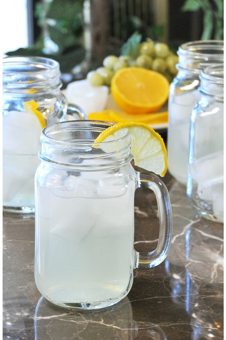 Monogram Glass Drinking Jars, Alternate, color, CLEAR