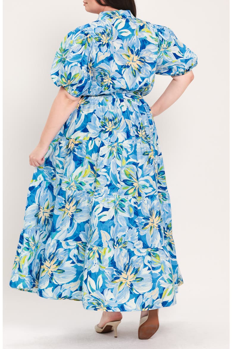 Printed Maxi Dress, Alternate, color, BLUE FLORAL