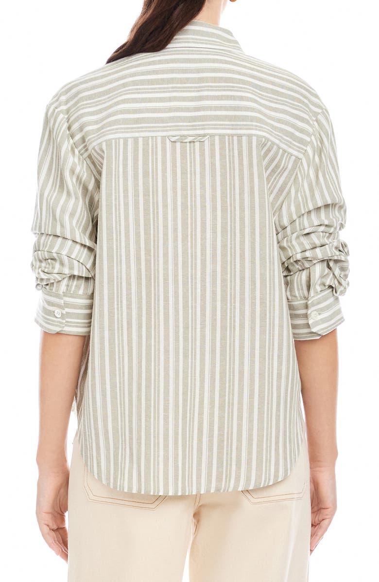 FIFTEEN TWENTY Leighton Ruched Sleeve Shirt, Alternate, color, Sage