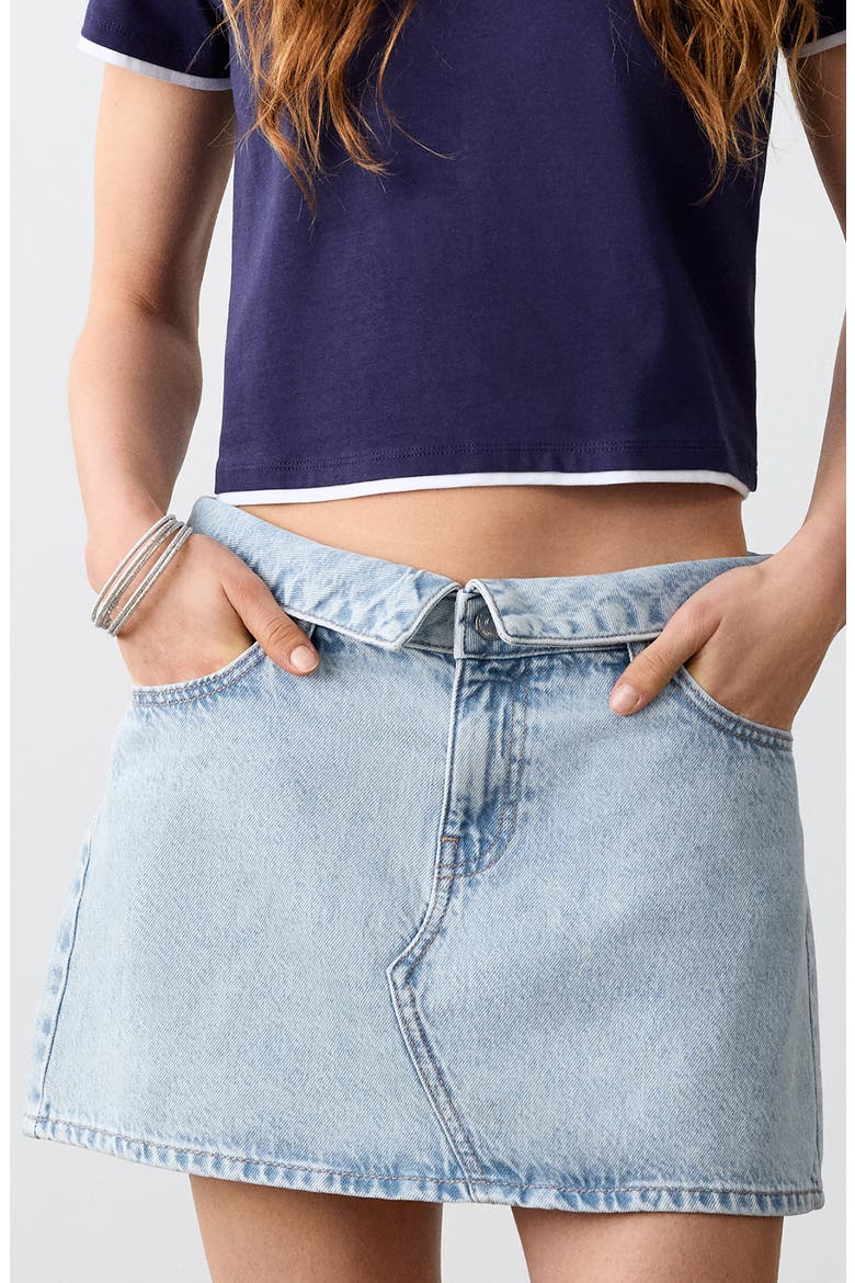 Denim Miniskirt, Main, color, BLEACH BLUE