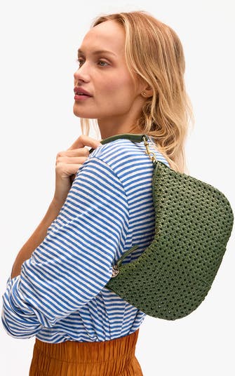 Petit Moyen Woven Leather Messenger Bag