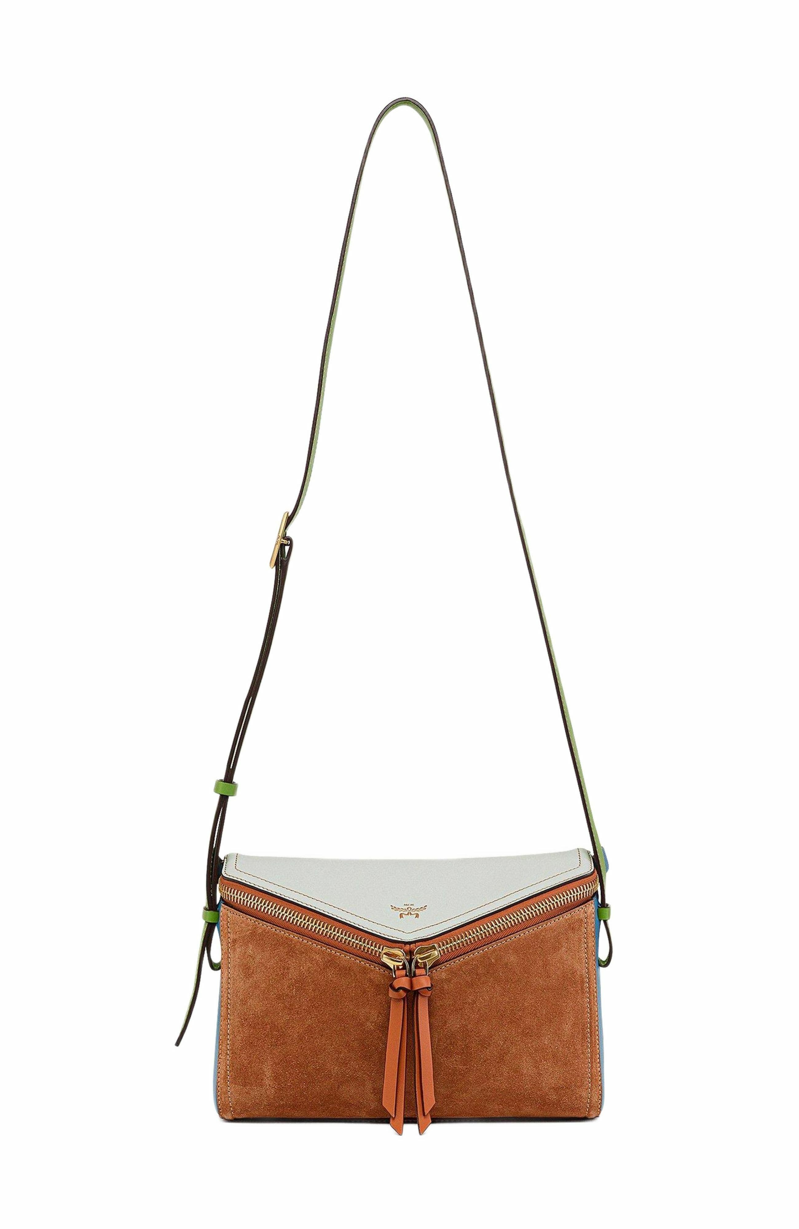 MCM Diamant 3D Shoulder Bag in Suede and Calf Leather, Alternate, color, Multi