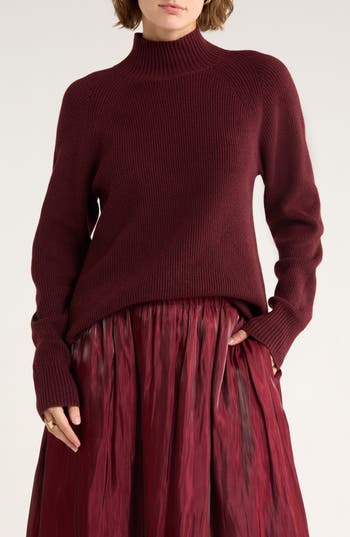 Nordstrom Rack Raglan Sleeve Turtleneck Sweater In Burgundy