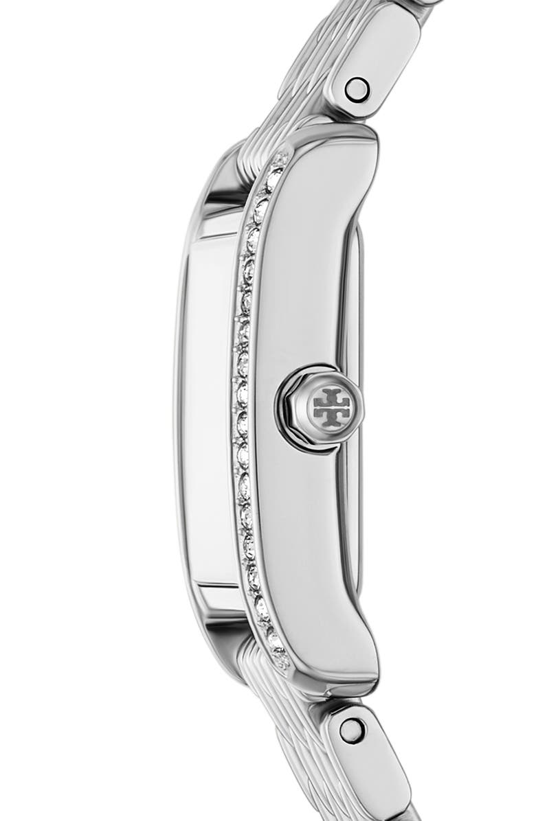 Tory Burch The Small Eleanor Bracelet Watch, 19mm x 28mm, Alternate, color, Silver