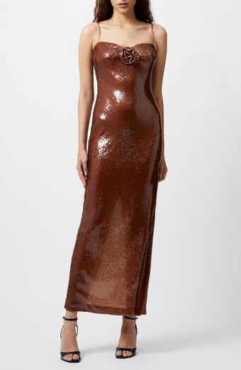 Beatrice Sequin Rosette Maxi Dress