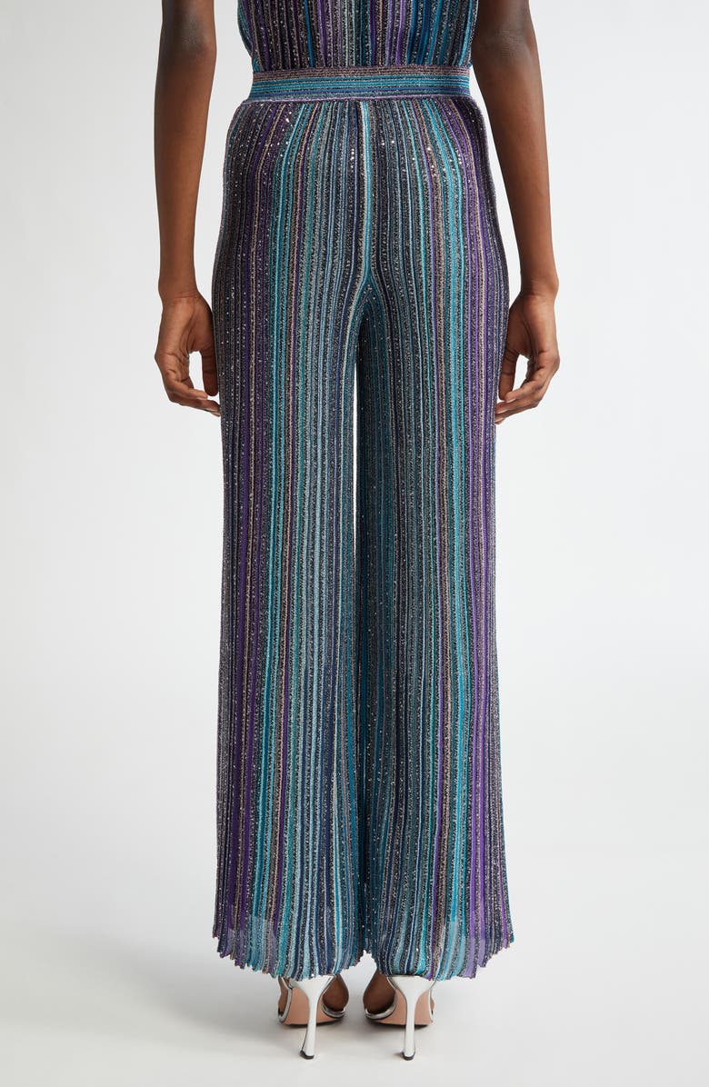 Missoni Shimmer Stripe Metallic Knit Flare Pants, Alternate, color, 