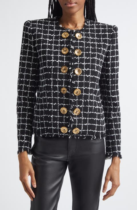 Square Tweed Crop Spencer Jacket
