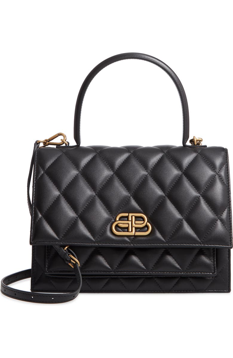 Balenciaga Medium Sharp Quilted Leather Shoulder Bag, Main, color,
