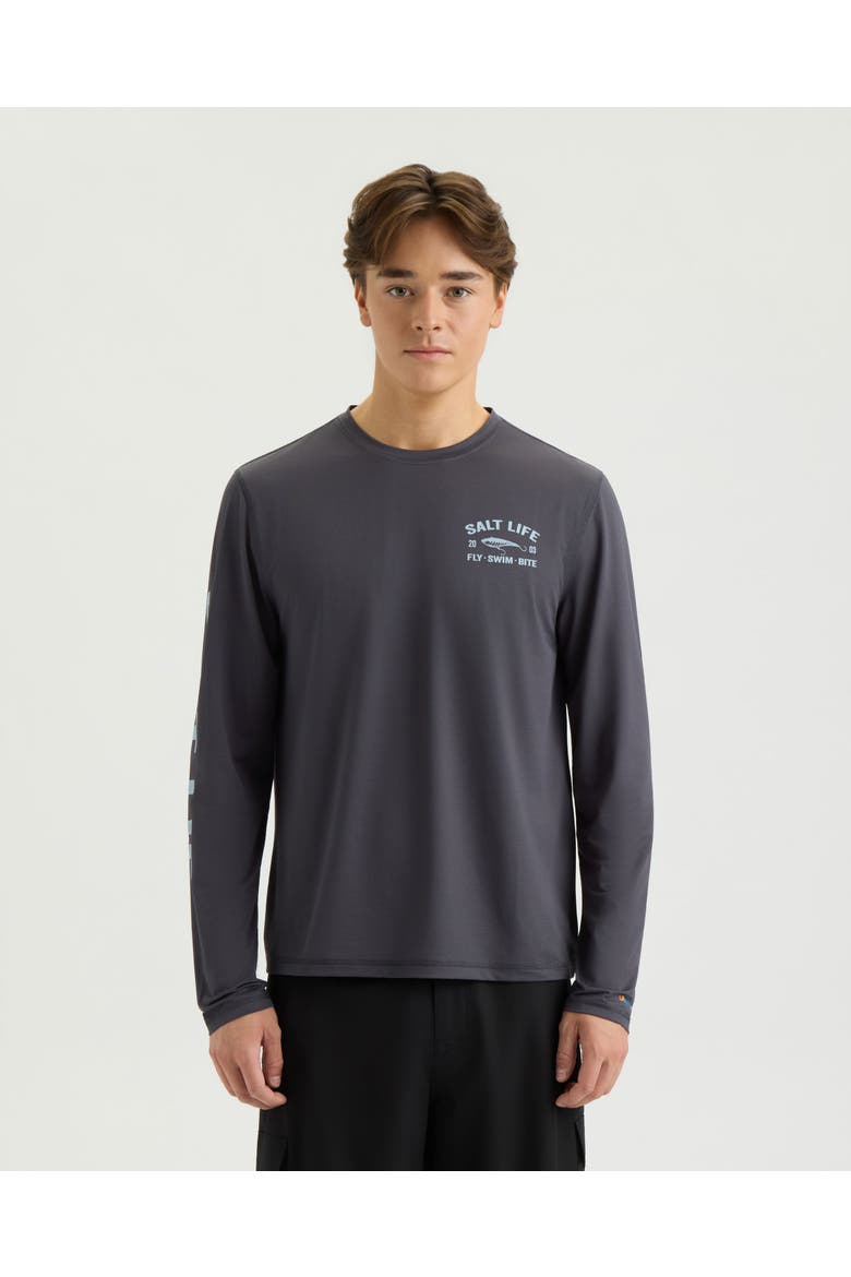 Tactical Trio Long Sleeve  Perforated Mesh Tee, Main, color, EBONY