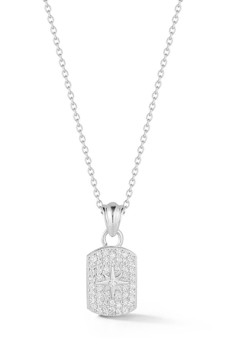 SPHERA MILANO Sterling Silver Pave CZ Star Pendant Necklace, Main, color, 