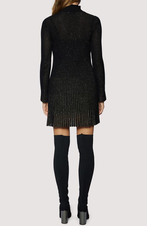 Lost + Wander Treasures Of Light Metallic Stripe Long Sleeve Minidress In Animal Print