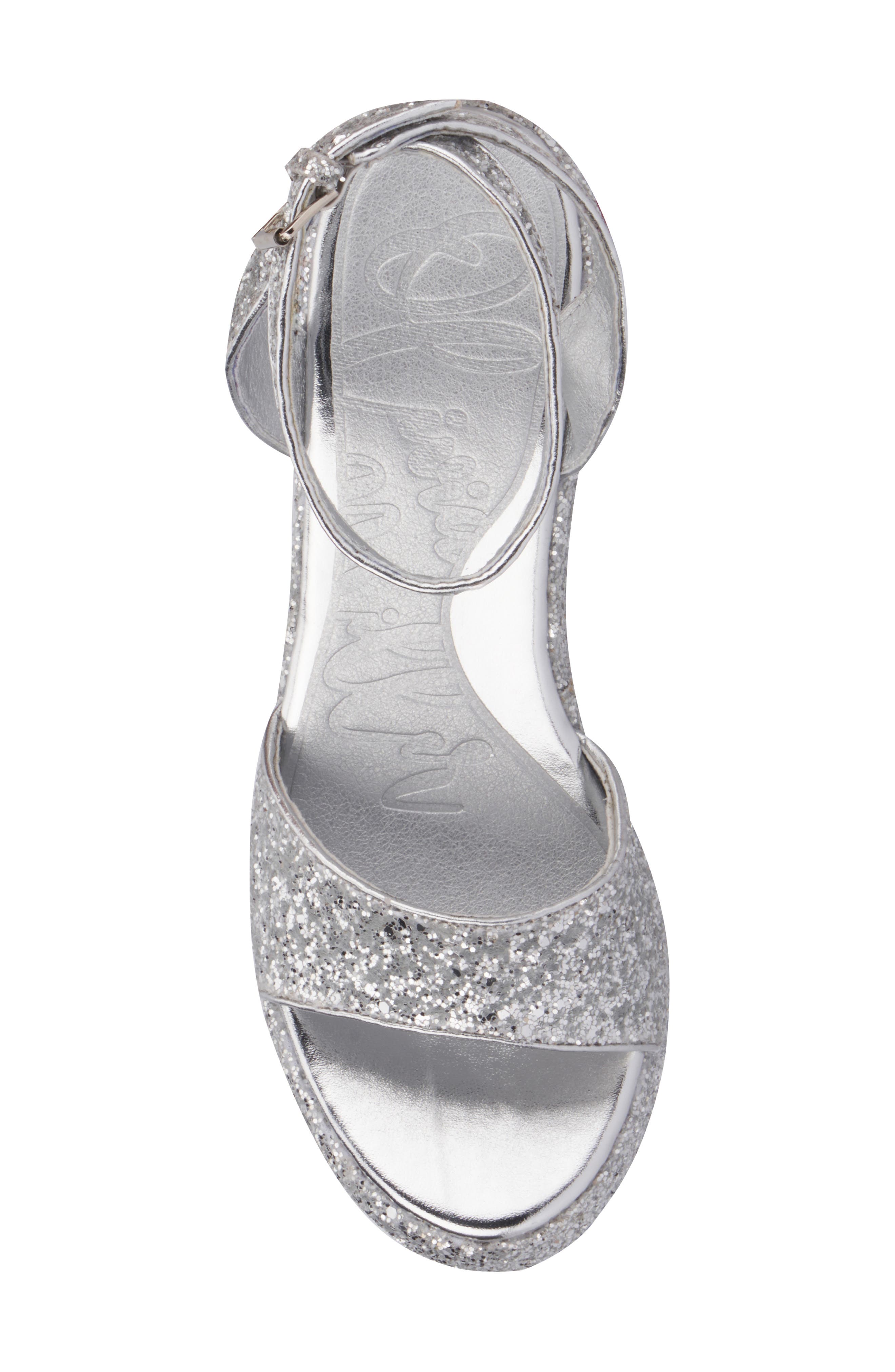 OLIVIA MILLER Capricorn Glitter Platform Sandal, Alternate, color, Silver Glitter